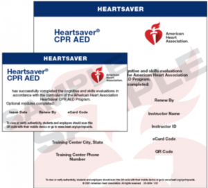 Heartsaver CPR AED 2020 Sample Ecard